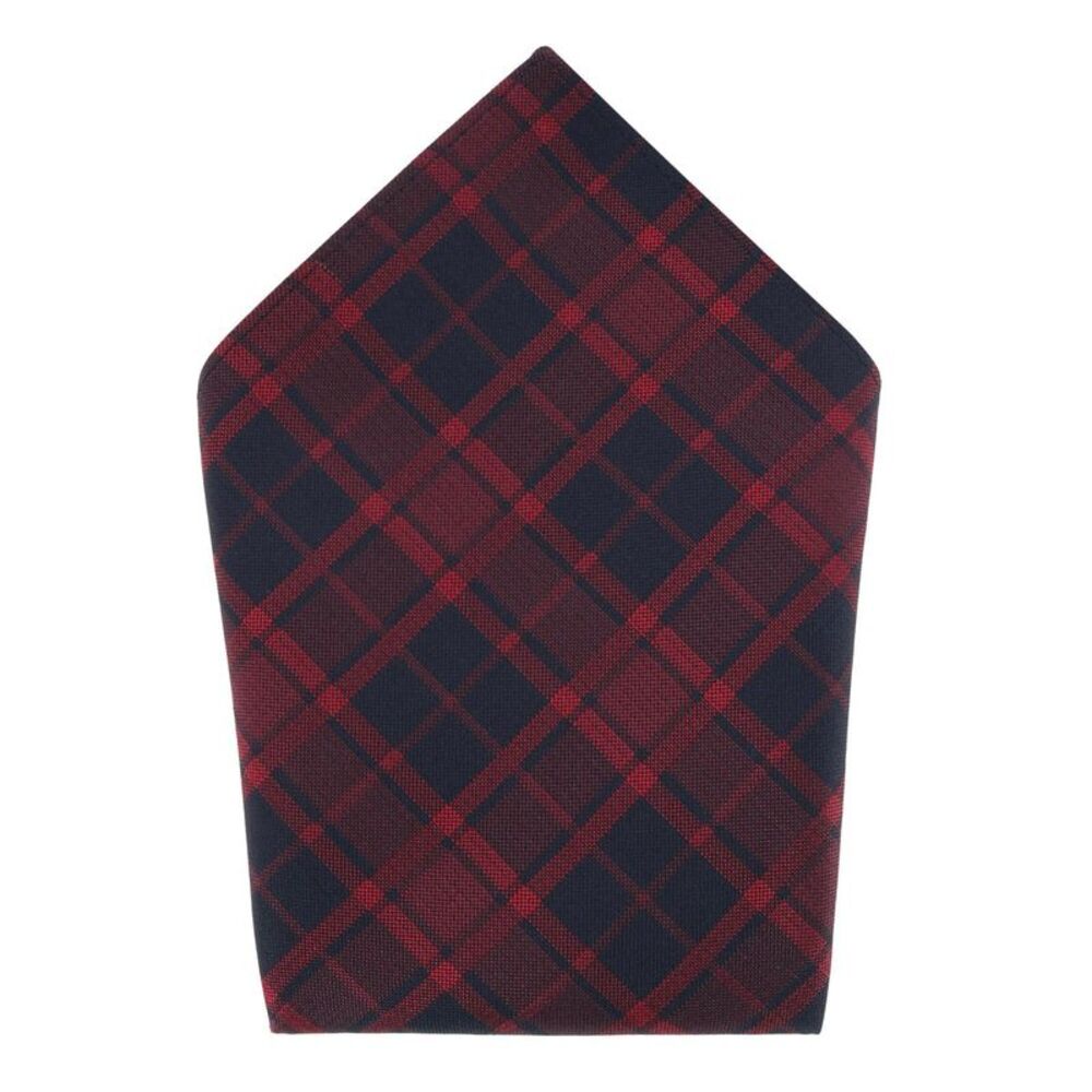 Trafalgar Kincade Red Blackwatch Plaid Silk Pocket Square